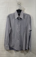 Hugo Boss Men's Blue Striped Slim Fit Long Sleeve Button Up Shirt Sz L COA