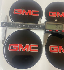 88mm 4xwheel Center Cap Logo Dome Decal Emblem Red And Black 3.5 Red Gmc 1500