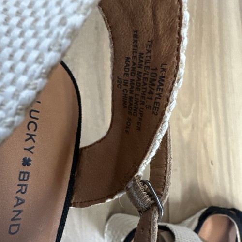 Lucky Brand Mujer’s 10 Maeylee Damas Zapatos de Cuña Punta Abierta Sandalias Nuevas en Caja - Imagen 8 de 9