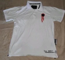 Philipp Plein Big Logo Emblem White Polo Shirt Size XL