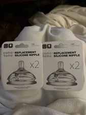Como Tomo Silicone Replacement Bottle Nipple 2 Pack Medium Flow  2 Pack Slow