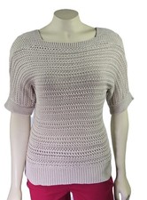 NWT Ann Taylor LOFT Sand Beige short sleeves square neck Sweater Top Size XS