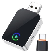 Wireless CarPlay Adapter for iPhone, 2026 Upgraded 2-in-1 Android Auto Silver