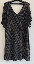 DorothyPerkins Dress 16 Party Sparkling Metal Fibres Cold Shoulder Summer