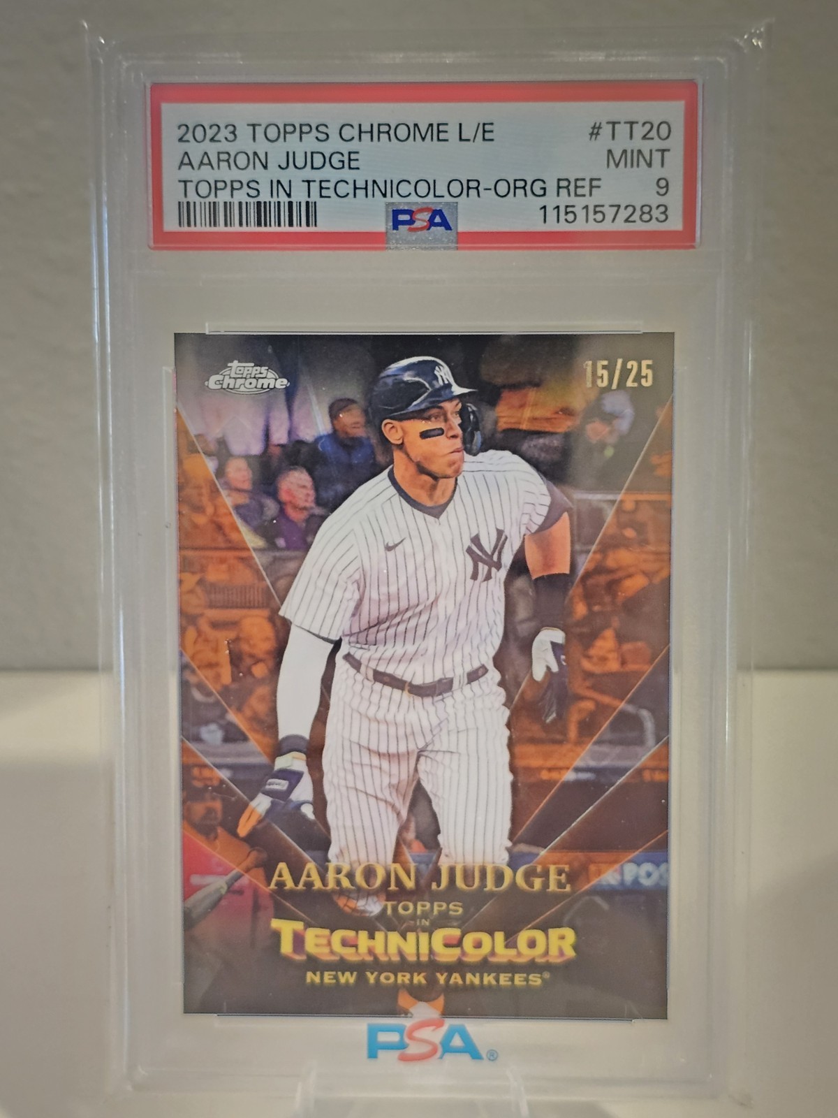 2023 Topps Chrome L/E  Aaron Judge Technicolor Orange Refractor /25 Yankees
