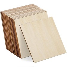 30 Pcs Basswood Sheets, Unfinished Thin Plywood Wood 4 × 4 × 1/16 inches 