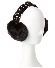 Surell Accessories Knotted Pearl Band Earmuffs Women's Black