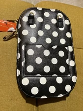Monarque Black and White Polka Dot Crossbody Bag Clutch Zipper Free Gift 🎁