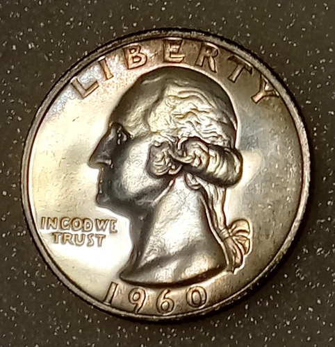 🟅 1960 PROOF 90% Silver Wash. Quarter 25¢ @ BELOW MELT*