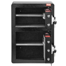 3.5cu.ft Double Door Fireproof Safe Box with Key Lock & Password, Black