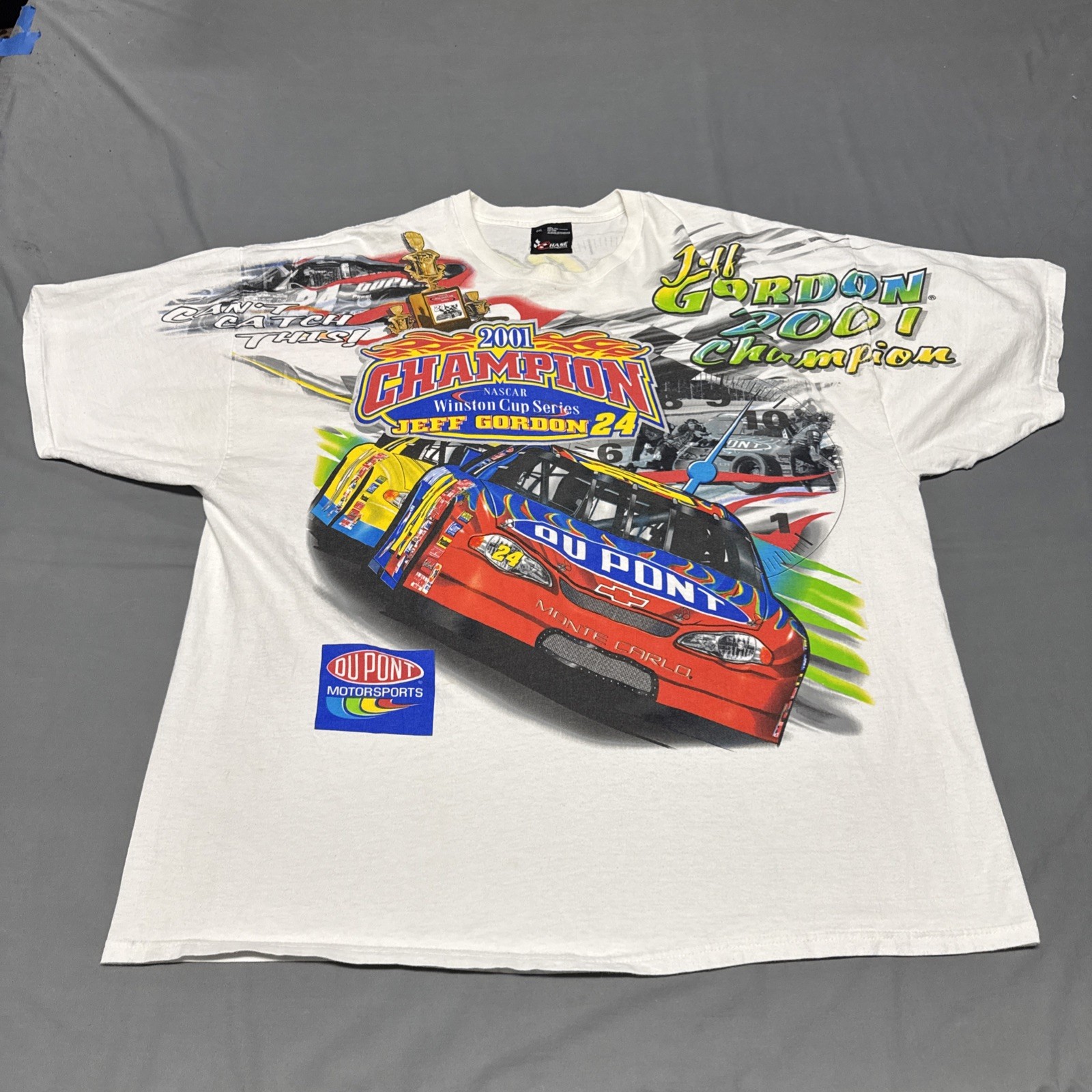 Vtg 2001 Jeff Gordon Winston Cup Champion Nascar All Over Print T Shirt Size 2XL