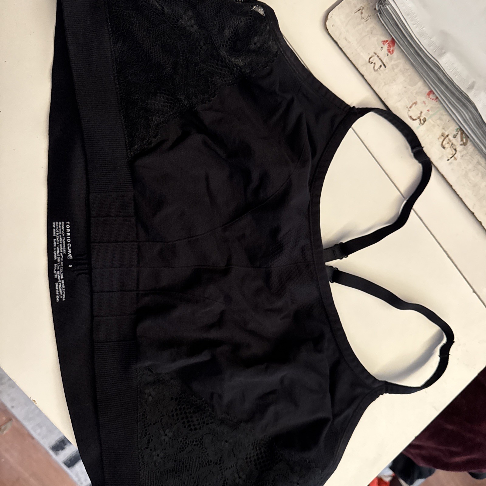 TORRID CURVE 2 Sports Bra Black Lace Size 5
