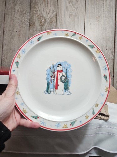 ENCHANGED FOREST, Snowman, 16 pc Christmas DINNERWARE SET, New, Menards, 2003 - Picture 14 of 19