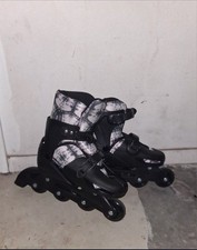 Youth Inline Skates Black and White, Comfortable Fit for Growing Kids