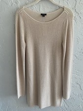 Ann Taylor Factory Sparkle Sweater Dress Pink Champagne S NWT NEW