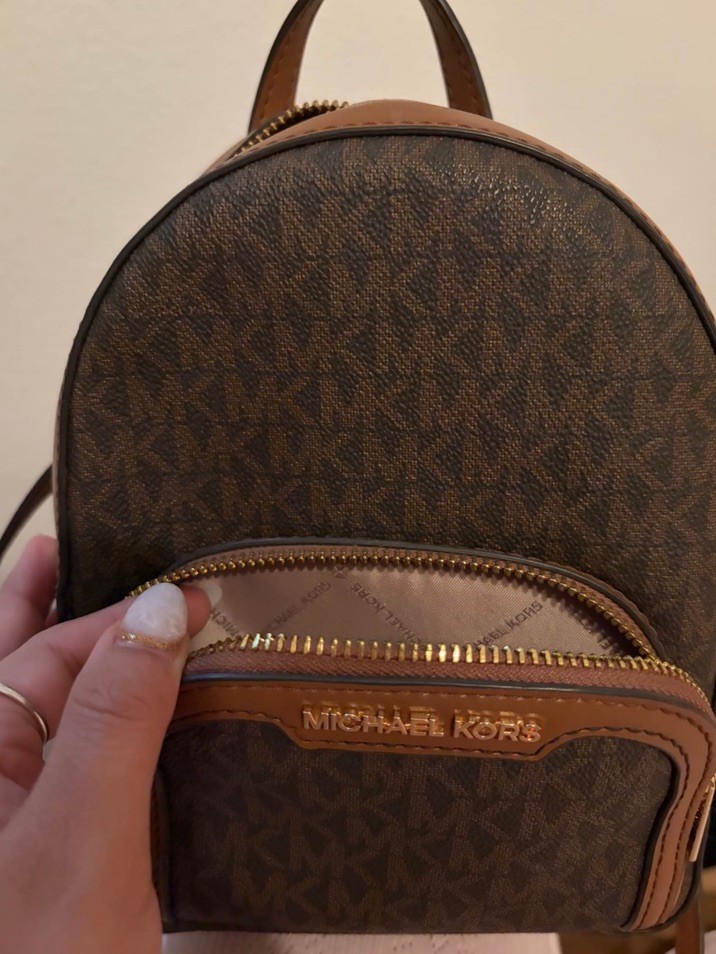 Michael Kors Mini Backpack Brown Monogram Gold Ha… - image 3