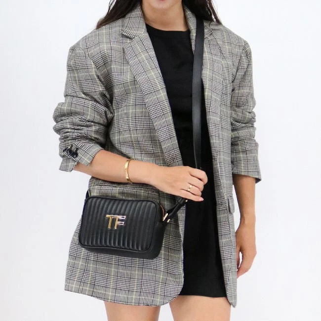 Tom Ford — TOM FORD Leather Shoulder Bag L1337T ICL019 U90000 Camera Bag Logo Crossbody
