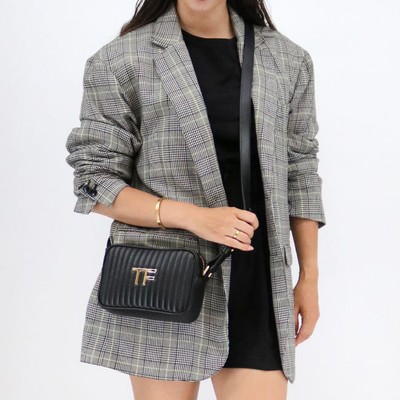 TOM FORD Leder Schultertasche L1337T ICL019 U90000 Kameratasche Logo Crossbody