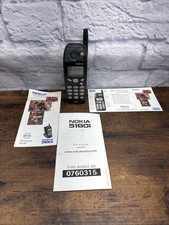 Nokia 5180i Digital Cell Phone w Manuals Untested Vintage 1990s Blue Brick