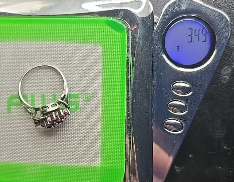 Vintage CT Signed STERLING SILVER Ruby Cluster Ri… - image 18