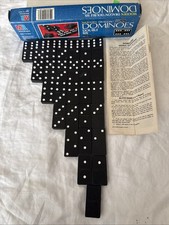 Vintage Wooden Dragon Double Six Dominoes Game Set MB 4130 Retro EUC  Free S/H