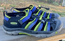 KEEN Youth Newport H2 1014265 Hiking Sandals Size 5 Racer Blue/Black/Green