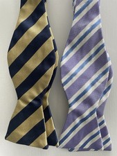 LOT OF 2 Brooks Brothers 346 Men's PURE SILK BOW TIES Made in USA Classic Design