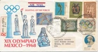 XIX Olympiad Mexico 1968 Registered First Day cover w/ Greek Stamp set to NY AM