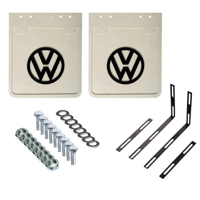 Mud Flaps with Brackets, Off White Pair For 1950-1967 T1 and 1968-1979 T2 for VW