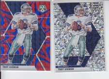 2020 Mosaic TROY AIKMAN Red Blue Reactive + No Huddle Prizm Cowboys #63