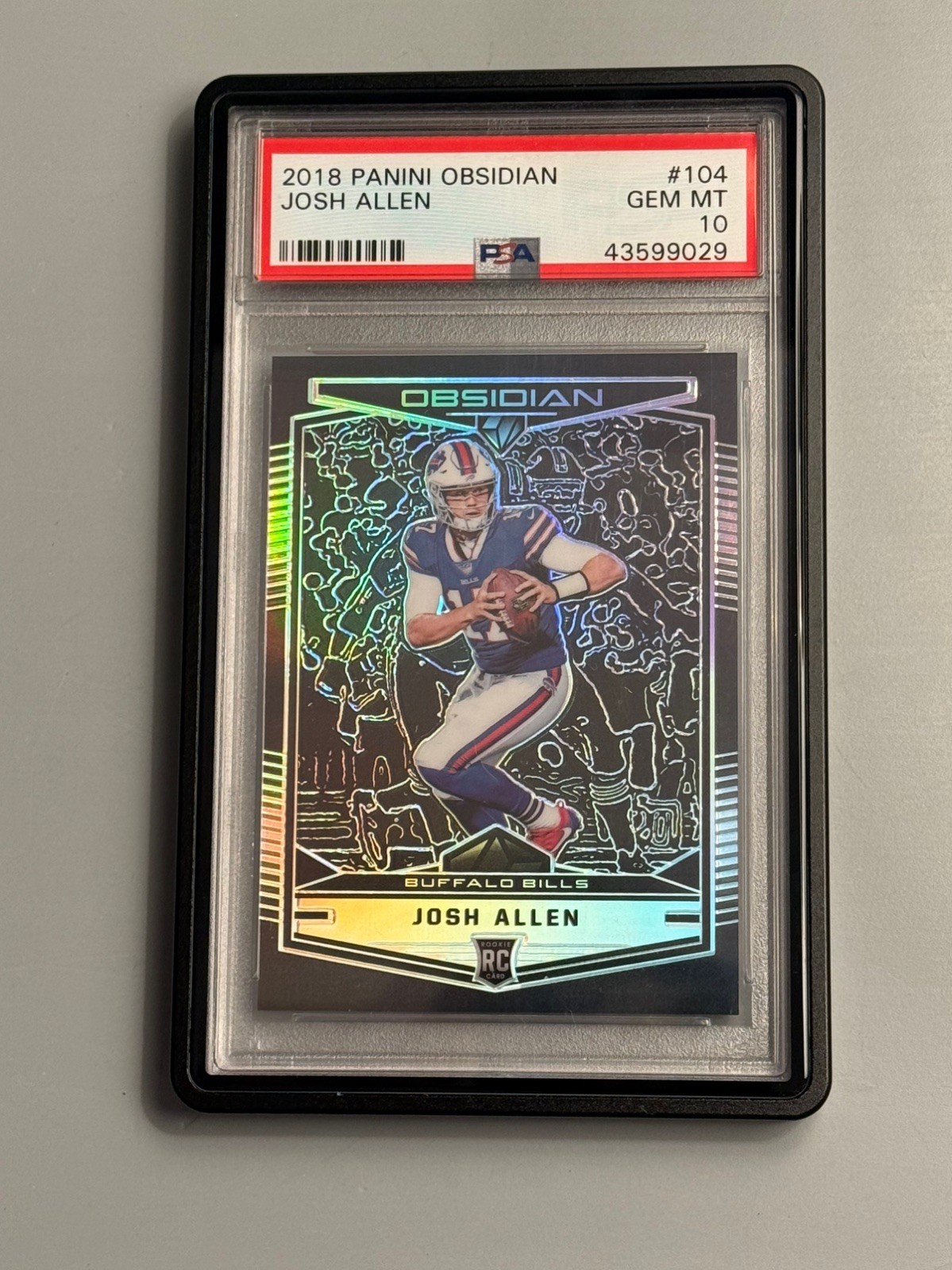 2018 Panini Obsidian Josh Allen RC #104 PSA 10 RC  #17/100 Number Match! Rare!
