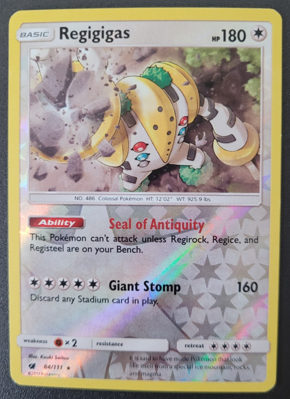 Pokemon Crimson Invasion Regigigas Reverse Holo Rare 84/111 NM/M Condition