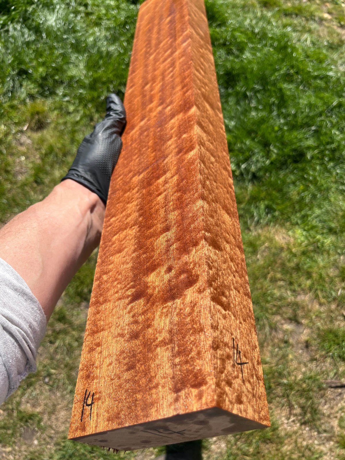 Manico chitarra POMELLE QUILTED SAPELE vuoto 750 x 90-97 x 50 mm grado AA-AAA #11-19 foto 4