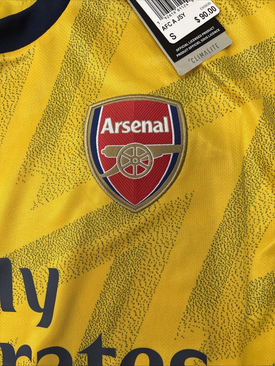 19/20アーセナル アウェイ #23ルイス L パッチ付 Adidas Men's Arsenal FC Away Jersey 2019-20 (Small) - Yellow for