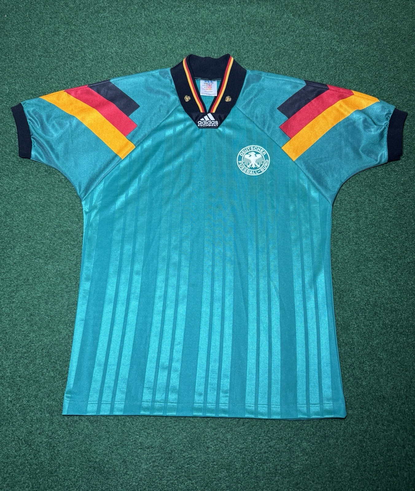 Germany Away Football 1992 Soccer Adidas Mens Jersey Trikot Vintage M-L 21x31