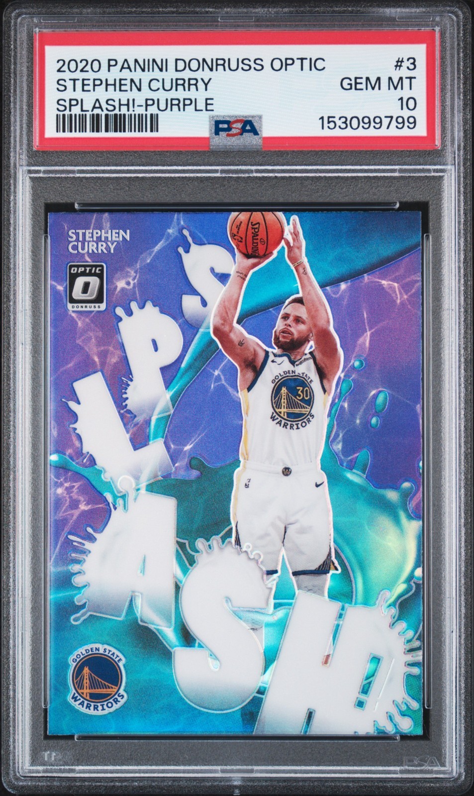 2020 Donruss Optic Stephen Curry SPLASH PURPLE SP PSA 10 Fitting Name For Steph!