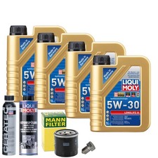Motoröl 5W30 LIQUI MOLY 4L+MANN Ölfilter+Spülung+Cera Tec+Ölablassschraube