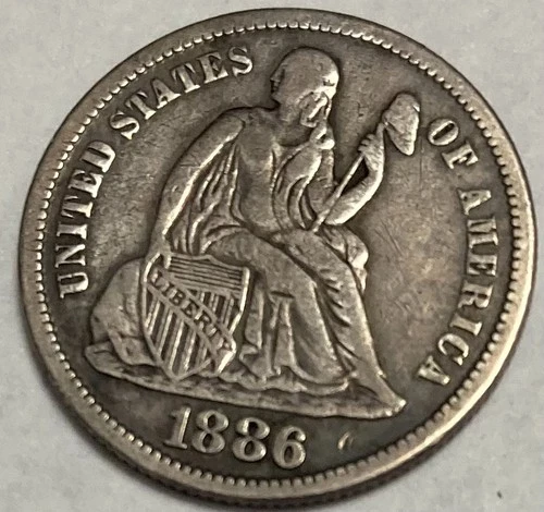 1886-S Seated Liberty Dime VF/XF