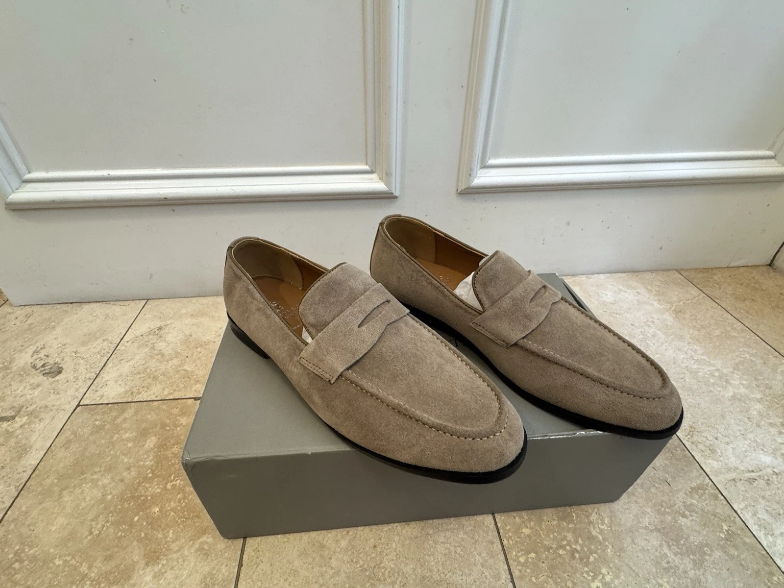 Brunello Cucinelli — Brunello Cucinelli Suede Beige  Khaki Loafer Size US 11 Brand New in Box