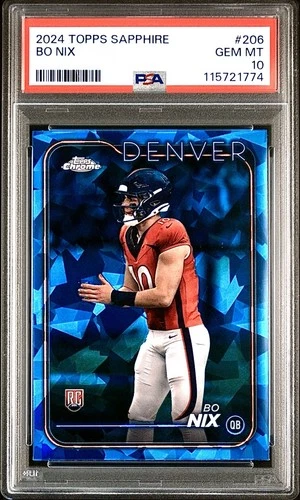 2024 Topps Chrome Sapphire Edition Bo Nix #206 (RC)