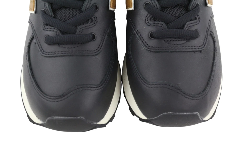 New Balance 574 Hombre Zapatillas EU40.5 Cuero Negro Bajo Top de Encaje Cómodo - Imagen 4 de 4