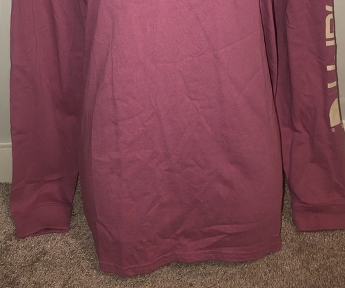Pink Long Sleeve Logo Accent Carhartt Loose Fit Shirt Women’s Sz Large 12/14 - Picture 3 of 7