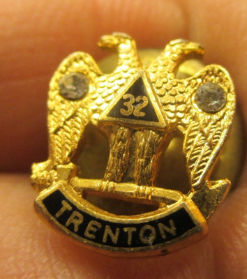Vintage Scottish Rite 32nd Degree Mason Double Headed Eagle Lapel Pin  #53