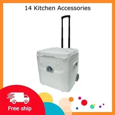 Igloo 52 QT Marine Ice Chest Cooler with Wheels, White