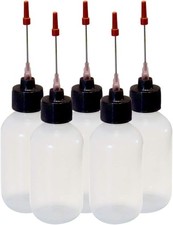 5-2oz Plastic Squeeze Bottles 1.5" Stainless Applicators stainless 
