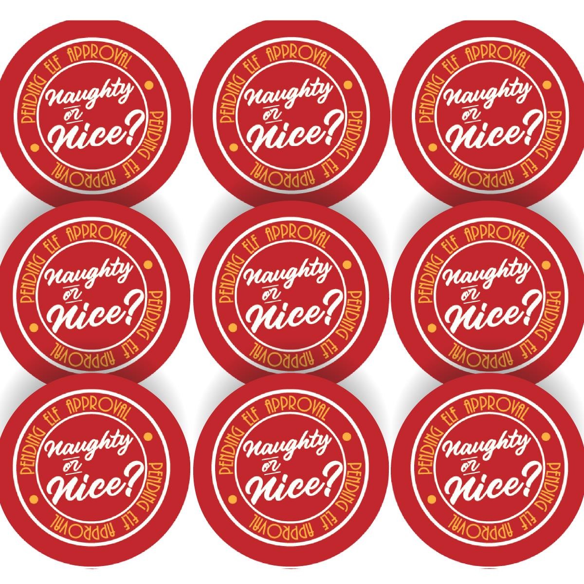 144 Naughty or Nice List 30mm Reward Stickers for Schools, Santa's Grotto