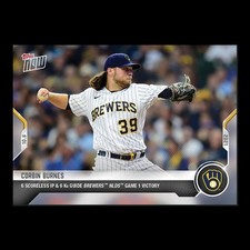 Corbin Burnes - 2021 MLB Topps Now Card 931 - Print Run: 346 Milwaukee Brewers