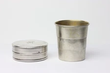 Antique German Collapsible Cup and Traveling Case Silver
