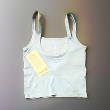 Lululemon Ebb To Street Scoop Cropped Tank Built-in Bra Seamless Blue 6 Lululemon Ebb To Street Scoop Cropped Tank Built-in Bra Seamless Blue 6