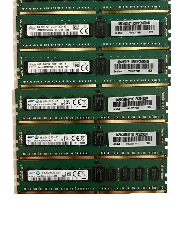 [64GB] - LOT OF 8x 8GB DDR4 ECC 2133 SK Hynix/Samsung Registered Server RAM - Image 2 of 4